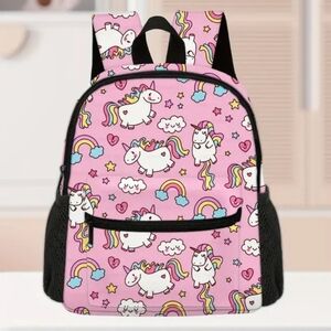 NWT Unicorn Print Kids Backpack - Pink padded Shouler Pads Lightweight